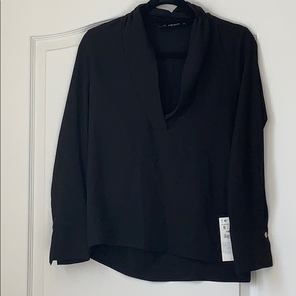 Zara black basic blouse small